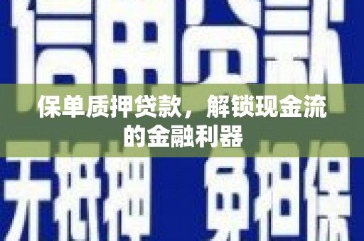 广水保单质押贷款，解锁现金流的金融利器