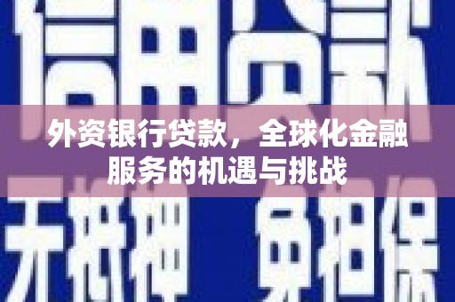 沁源外资银行贷款，全球化金融服务的机遇与挑战
