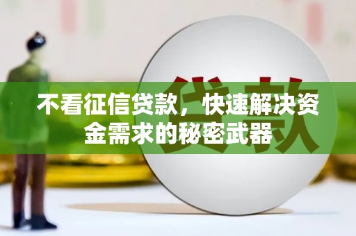 根河不看征信贷款，快速解决资金需求的秘密武器